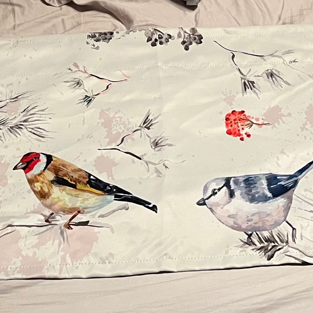 Curtain Valence Measures 52 Inches Across Measures 19 Inches Down w/Wild Birds